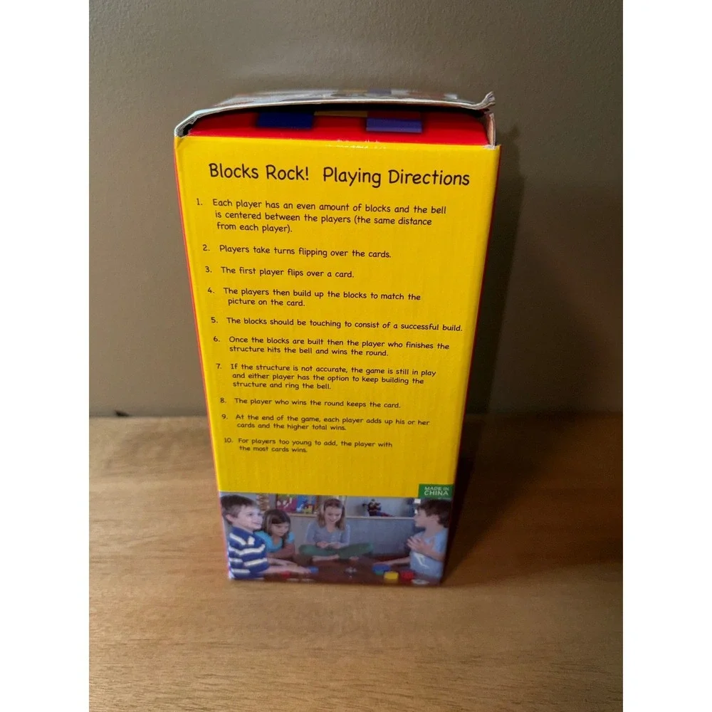 Blocks Rock! Educational Competitive Building Game Ages 6+ 2 Players with Bell